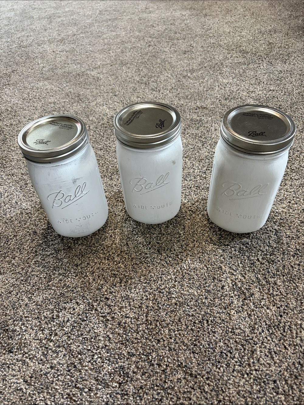 Ball White Painted Wide-Mouth Mason Jar Set of 3